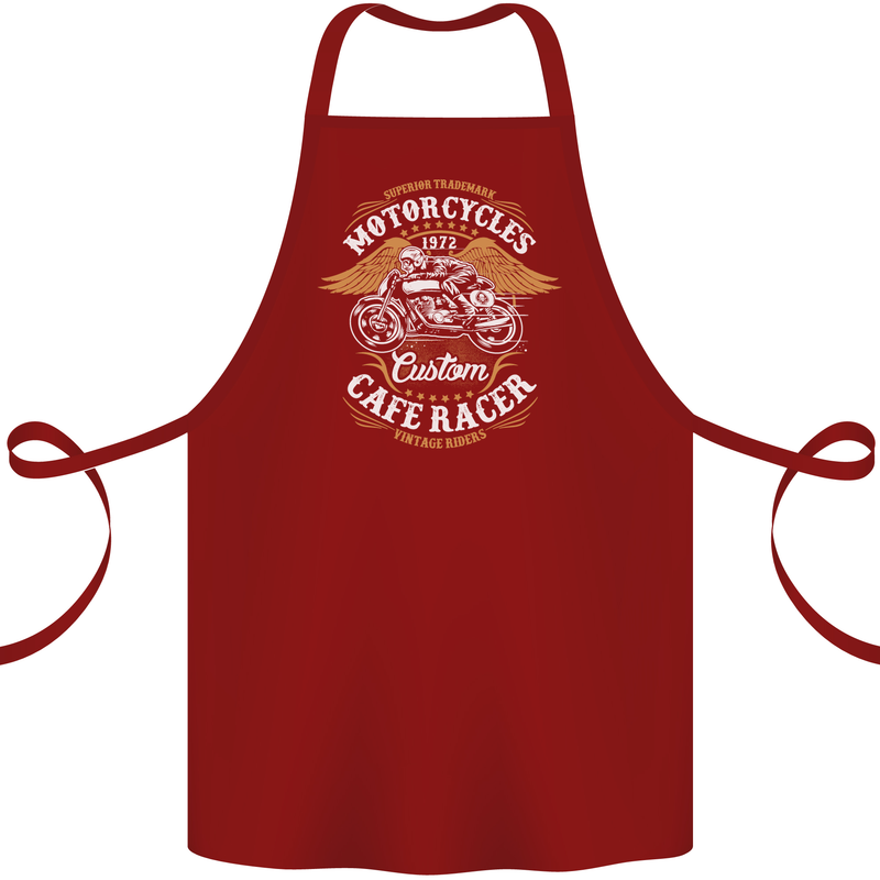 Biker Custom Cafe Racer Motorcycle Cotton Apron 100% Organic Maroon