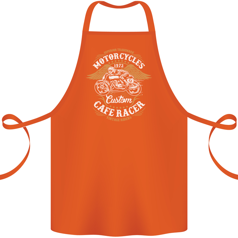 Biker Custom Cafe Racer Motorcycle Cotton Apron 100% Organic Orange