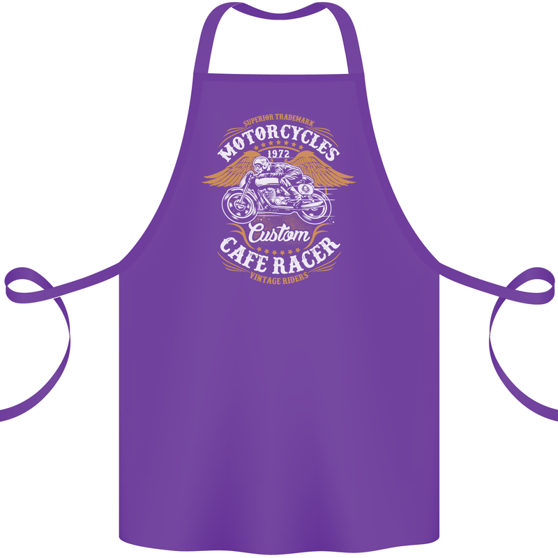 Biker Custom Cafe Racer Motorcycle Cotton Apron 100% Organic Purple