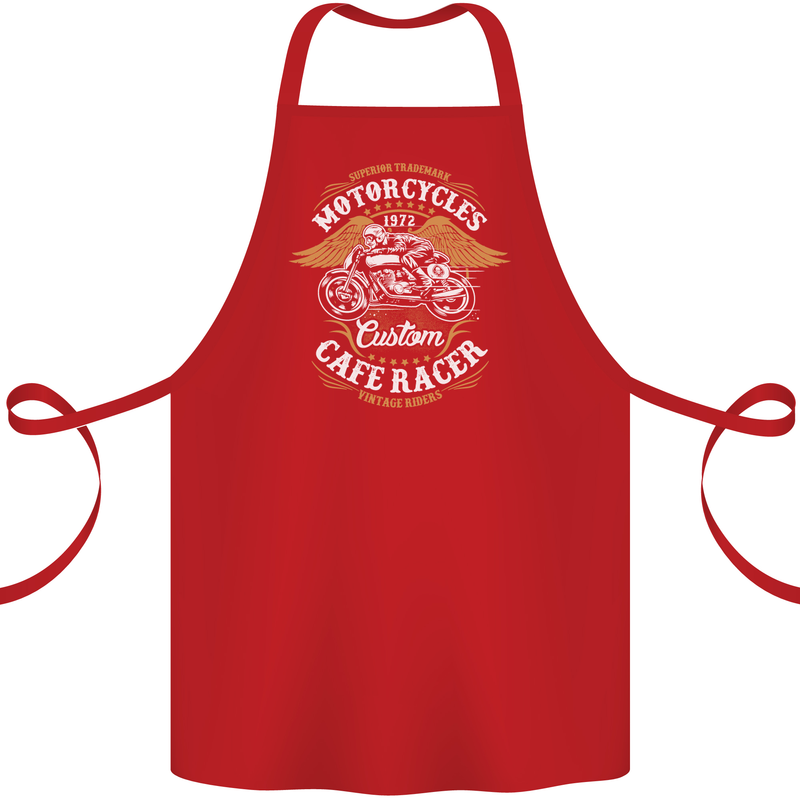 Biker Custom Cafe Racer Motorcycle Cotton Apron 100% Organic Red