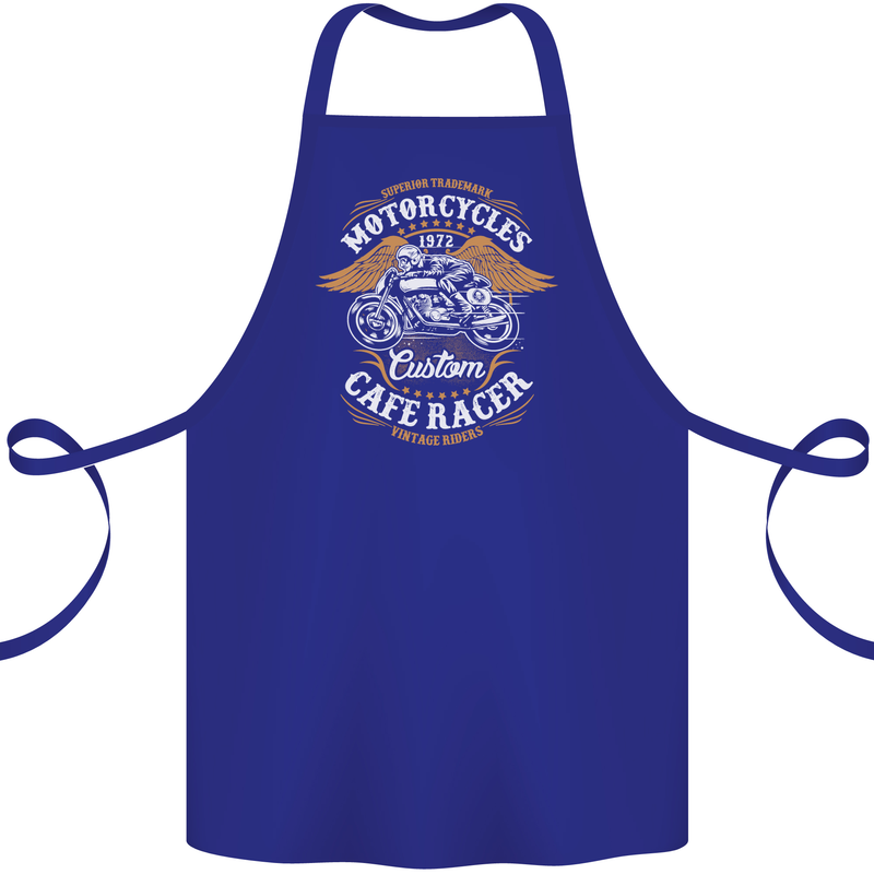 Biker Custom Cafe Racer Motorcycle Cotton Apron 100% Organic Royal Blue