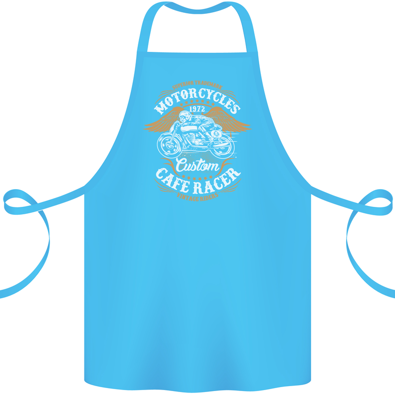 Biker Custom Cafe Racer Motorcycle Cotton Apron 100% Organic Turquoise