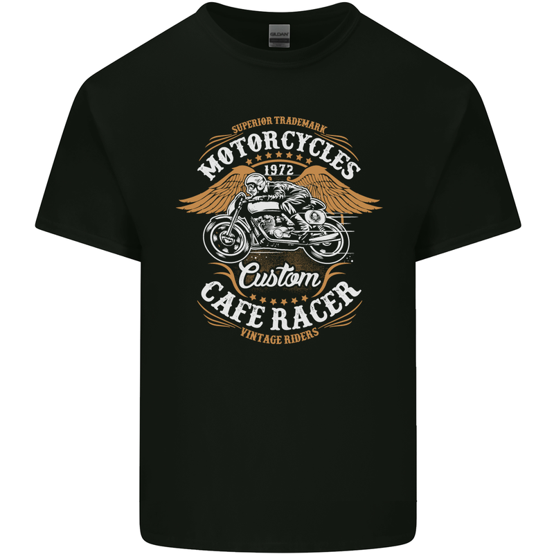 Biker Custom Cafe Racer Motorcycle Kids T-Shirt Childrens Black