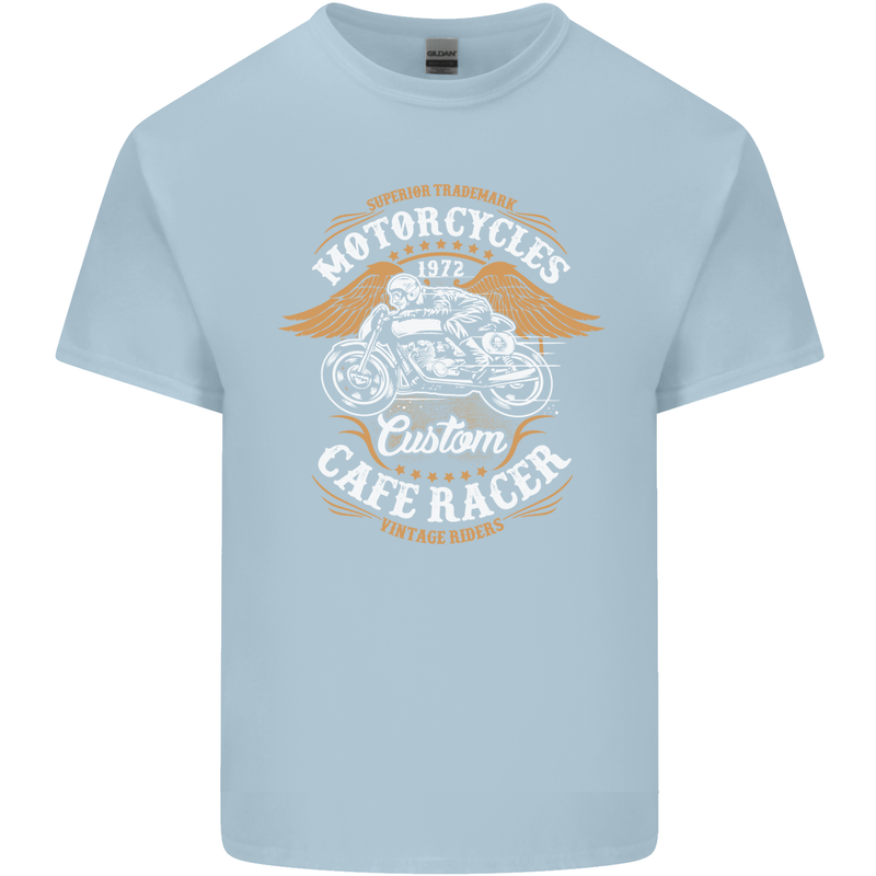 Biker Custom Cafe Racer Motorcycle Kids T-Shirt Childrens Light Blue