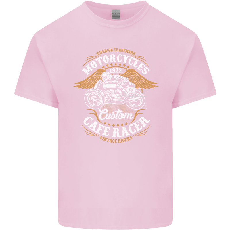 Biker Custom Cafe Racer Motorcycle Kids T-Shirt Childrens Light Pink