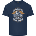 Biker Custom Cafe Racer Motorcycle Kids T-Shirt Childrens Navy Blue