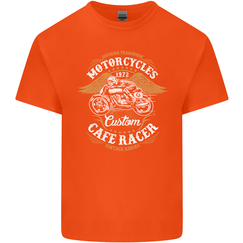 Biker Custom Cafe Racer Motorcycle Kids T-Shirt Childrens Orange
