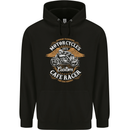 Biker Custom Cafe Racer Motorcycle Mens 80% Cotton Hoodie Black
