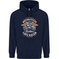 Biker Custom Cafe Racer Motorcycle Mens 80% Cotton Hoodie Navy Blue