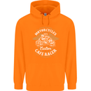 Biker Custom Cafe Racer Motorcycle Mens 80% Cotton Hoodie Orange