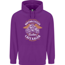 Biker Custom Cafe Racer Motorcycle Mens 80% Cotton Hoodie Purple