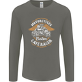 Biker Custom Cafe Racer Motorcycle Mens Long Sleeve T-Shirt Charcoal