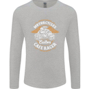 Biker Custom Cafe Racer Motorcycle Mens Long Sleeve T-Shirt Sports Grey