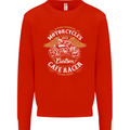 Biker Custom Cafe Racer Motorcycle Mens Sweatshirt Jumper Bright Red