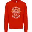 Biker Custom Cafe Racer Motorcycle Mens Sweatshirt Jumper Bright Red