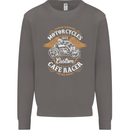 Biker Custom Cafe Racer Motorcycle Mens Sweatshirt Jumper Charcoal
