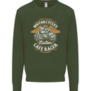 Biker Custom Cafe Racer Motorcycle Mens Sweatshirt Jumper Forest Green