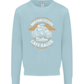 Biker Custom Cafe Racer Motorcycle Mens Sweatshirt Jumper Light Blue