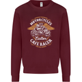 Biker Custom Cafe Racer Motorcycle Mens Sweatshirt Jumper Maroon