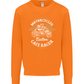 Biker Custom Cafe Racer Motorcycle Mens Sweatshirt Jumper Orange
