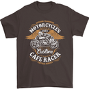 Biker Custom Cafe Racer Motorcycle Mens T-Shirt Cotton Gildan Dark Chocolate