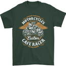 Biker Custom Cafe Racer Motorcycle Mens T-Shirt Cotton Gildan Forest Green