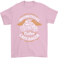 Biker Custom Cafe Racer Motorcycle Mens T-Shirt Cotton Gildan Light Pink