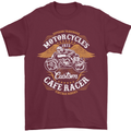 Biker Custom Cafe Racer Motorcycle Mens T-Shirt Cotton Gildan Maroon
