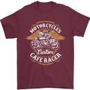 Biker Custom Cafe Racer Motorcycle Mens T-Shirt Cotton Gildan Maroon