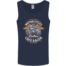 Biker Custom Cafe Racer Motorcycle Mens Vest Tank Top Navy Blue