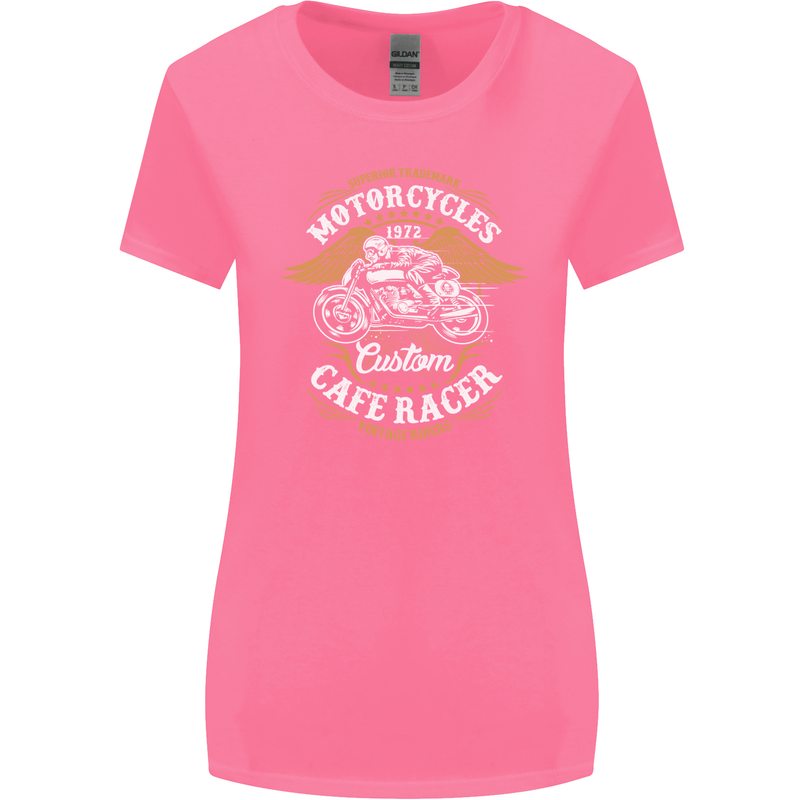 Biker Custom Cafe Racer Motorcycle Womens Wider Cut T-Shirt Azalea