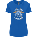 Biker Custom Cafe Racer Motorcycle Womens Wider Cut T-Shirt Royal Blue