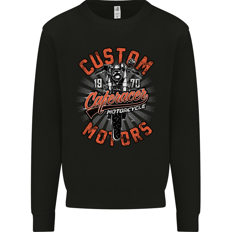Biker Custom Cafe Racer Motors Motorbike Mens Sweatshirt Jumper Black