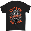 Biker Custom Cafe Racer Motors Motorbike Mens T-Shirt Cotton Gildan Black