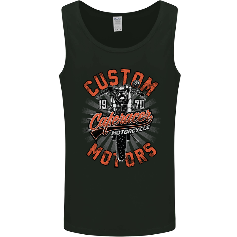 Biker Custom Cafe Racer Motors Motorbike Mens Vest Tank Top Black
