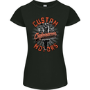 Biker Custom Cafe Racer Motors Motorbike Womens Petite Cut T-Shirt Black