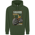 Biker Custom Chopper Motorbike Motorcycle Childrens Kids Hoodie Forest Green