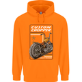 Biker Custom Chopper Motorbike Motorcycle Childrens Kids Hoodie Orange