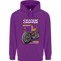 Biker Custom Chopper Motorbike Motorcycle Childrens Kids Hoodie Purple