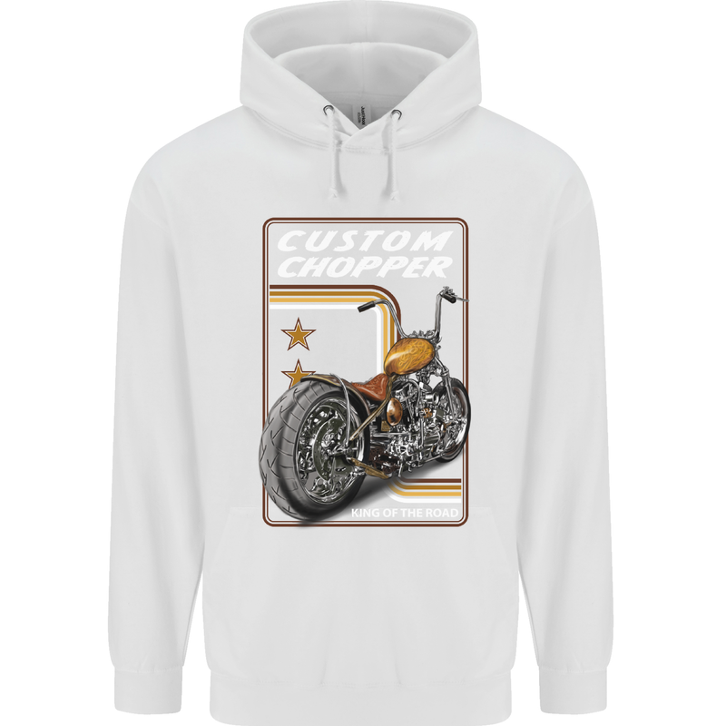 Biker Custom Chopper Motorbike Motorcycle Childrens Kids Hoodie White