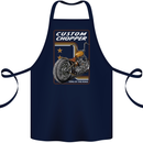 Biker Custom Chopper Motorbike Motorcycle Cotton Apron 100% Organic Navy Blue