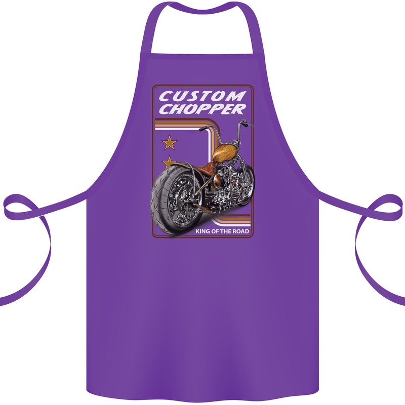Biker Custom Chopper Motorbike Motorcycle Cotton Apron 100% Organic Purple