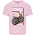 Biker Custom Chopper Motorbike Motorcycle Kids T-Shirt Childrens Light Pink