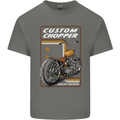 Biker Custom Chopper Motorbike Motorcycle Mens Cotton T-Shirt Tee Top Charcoal