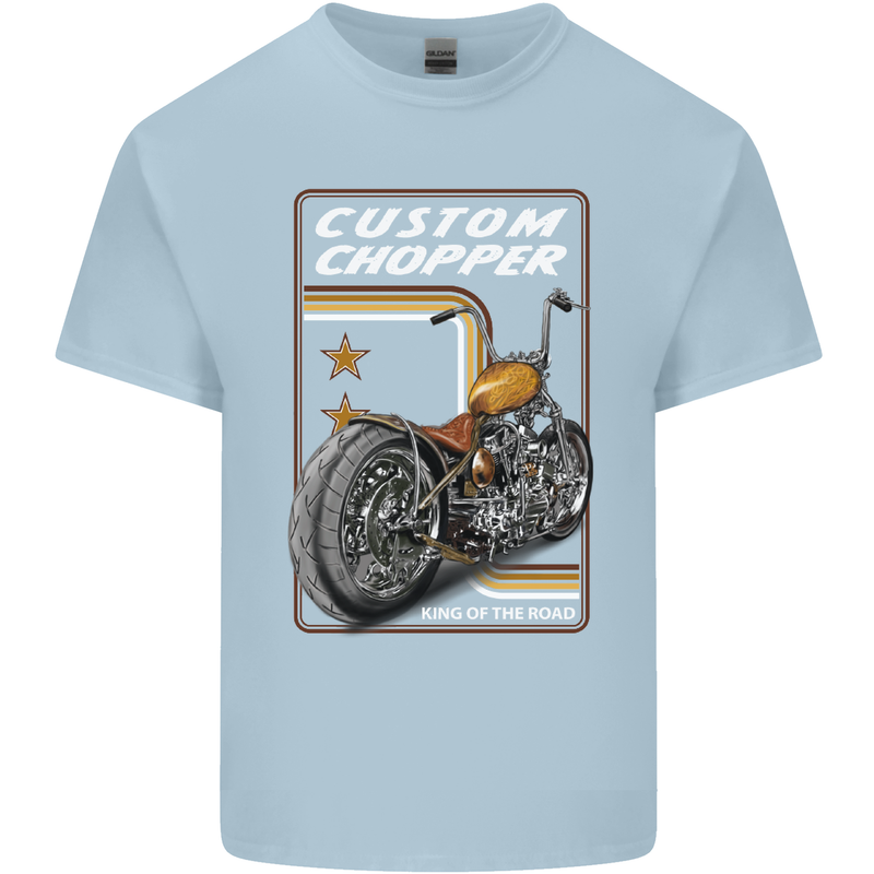 Biker Custom Chopper Motorbike Motorcycle Mens Cotton T-Shirt Tee Top Light Blue