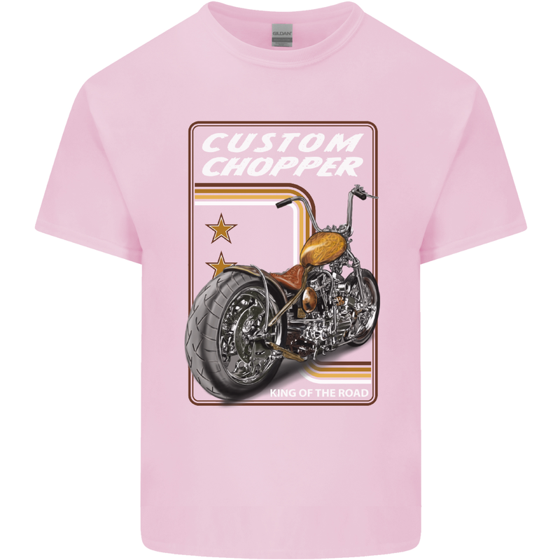 Biker Custom Chopper Motorbike Motorcycle Mens Cotton T-Shirt Tee Top Light Pink
