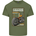 Biker Custom Chopper Motorbike Motorcycle Mens Cotton T-Shirt Tee Top Military Green