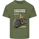Biker Custom Chopper Motorbike Motorcycle Mens Cotton T-Shirt Tee Top Military Green
