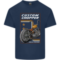 Biker Custom Chopper Motorbike Motorcycle Mens Cotton T-Shirt Tee Top Navy Blue