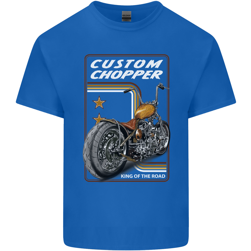 Biker Custom Chopper Motorbike Motorcycle Mens Cotton T-Shirt Tee Top Royal Blue